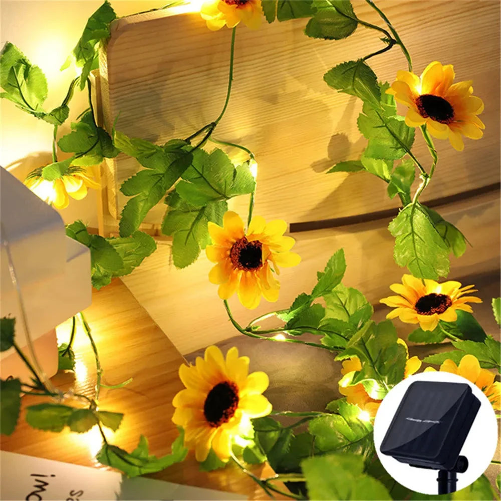 Outdoor Solar String Lights Floral Warm White Weatherproof