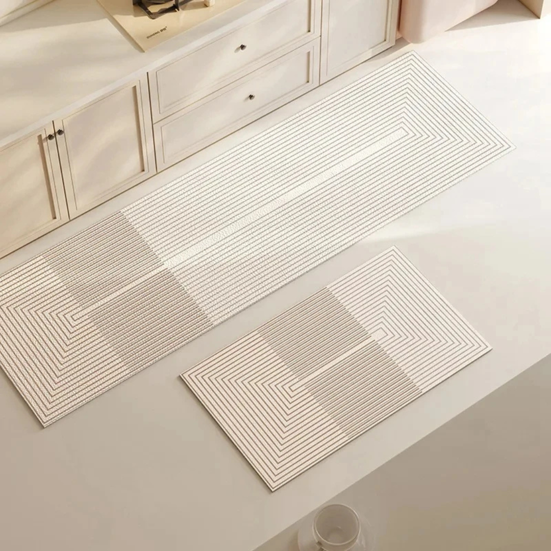 Oval Kitchen Mat Microfiber & Non-Slip Backing