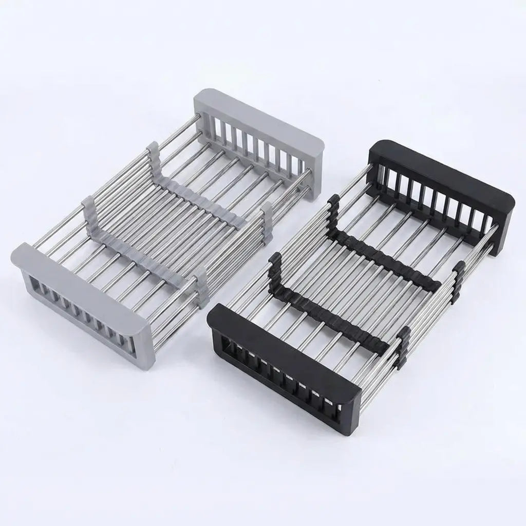 Over-Sink Draining Basket Extendable Stainless Steel Non-Slip