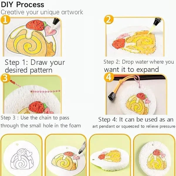 Painting Kit Moisture-Activated 3D Paper & Watercolor Pencils