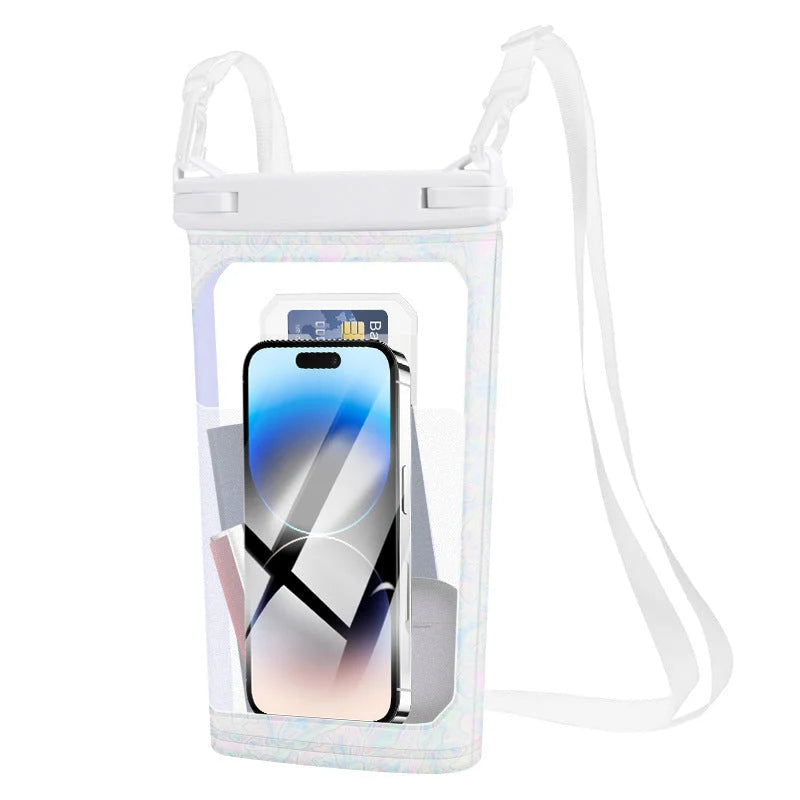 Phone Case Waterproof Clear Touchscreen Lanyard & Card Pocket