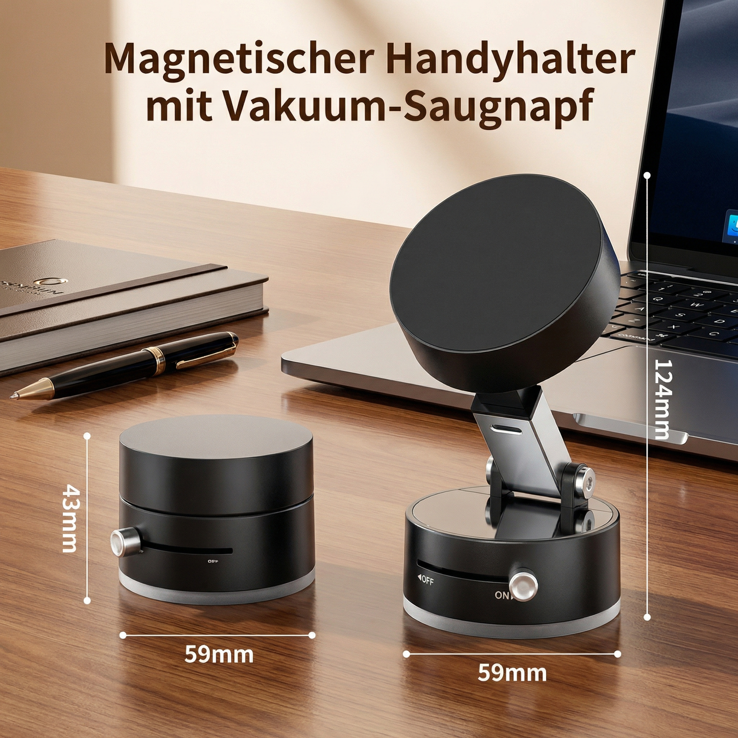 Phone Holder Magnetic & Vacuum Suction Foldable