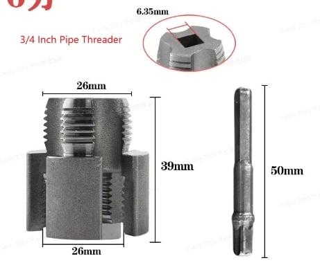 Pipe Threader Dual Internal & External Aluminum Alloy