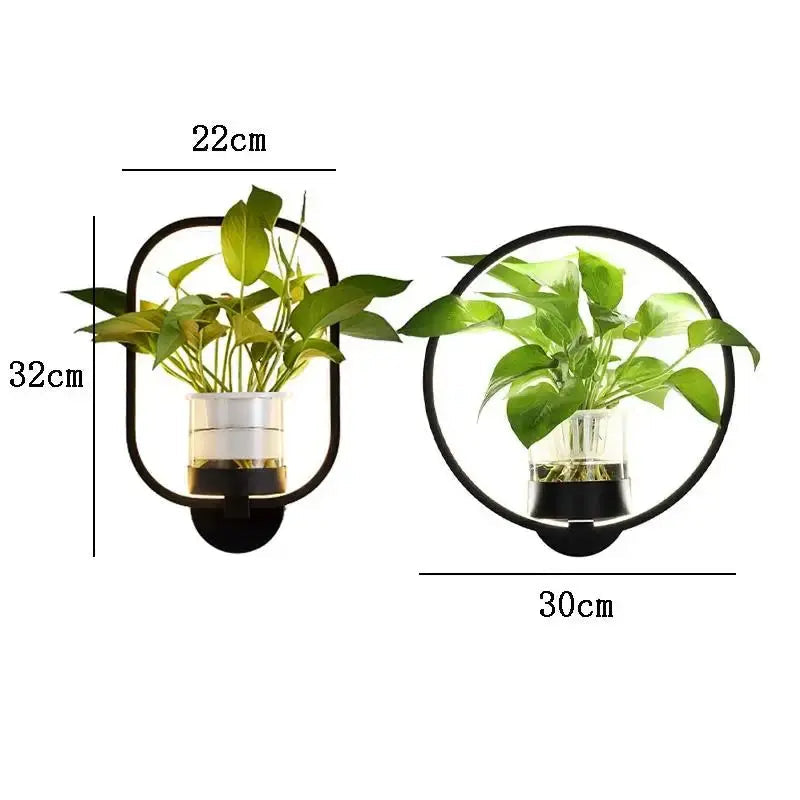 Plant Wall Light Warm LED & Integrated Glass Vase