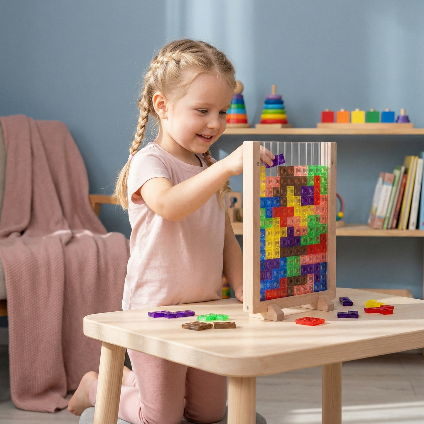 Puzzle Blocks Solid Wood Colorful Ages 2+
