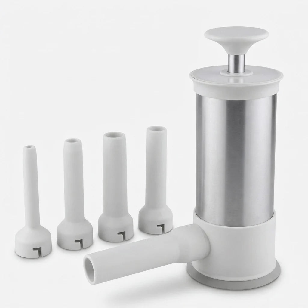 Sausage Stuffer Stainless Steel Manual Lever Four Filling Tubes