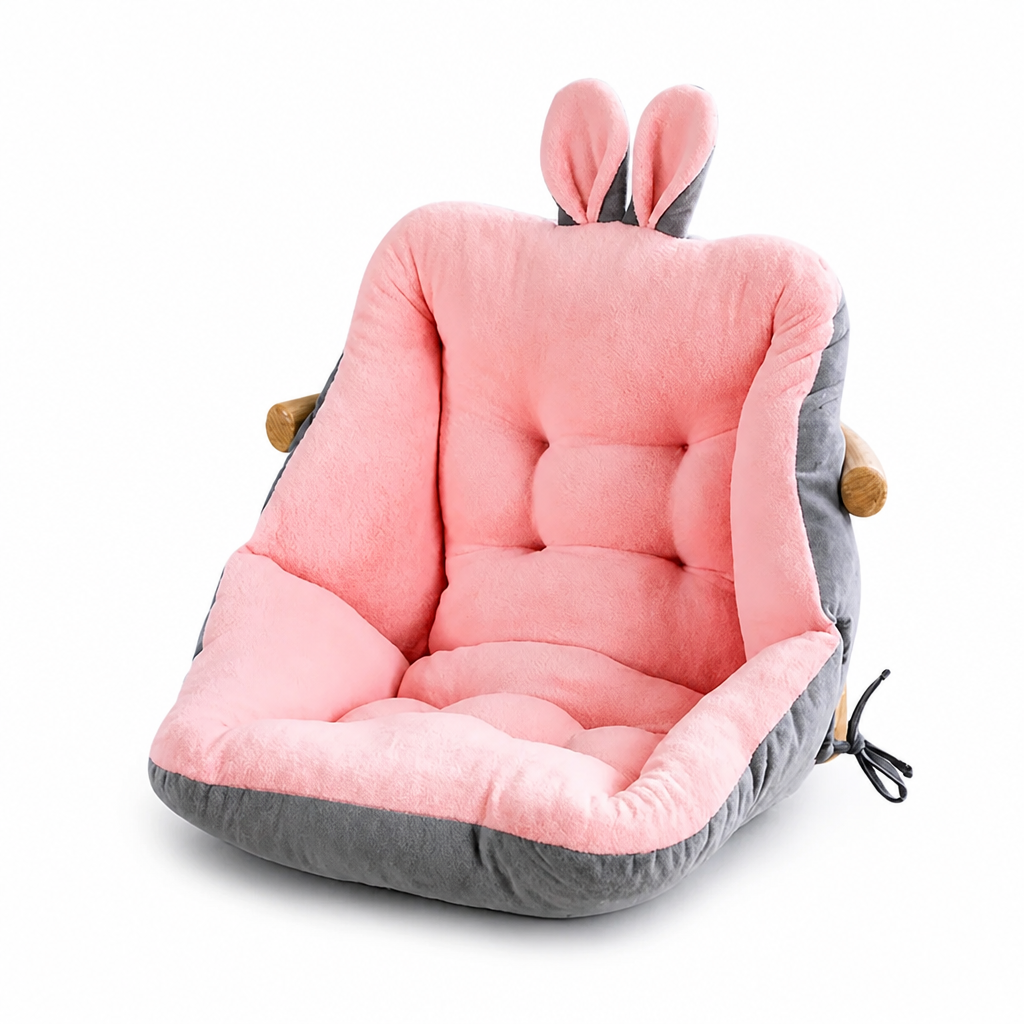 Seat & Back Cushion Ergonomic Tailbone Relief Velour Cover