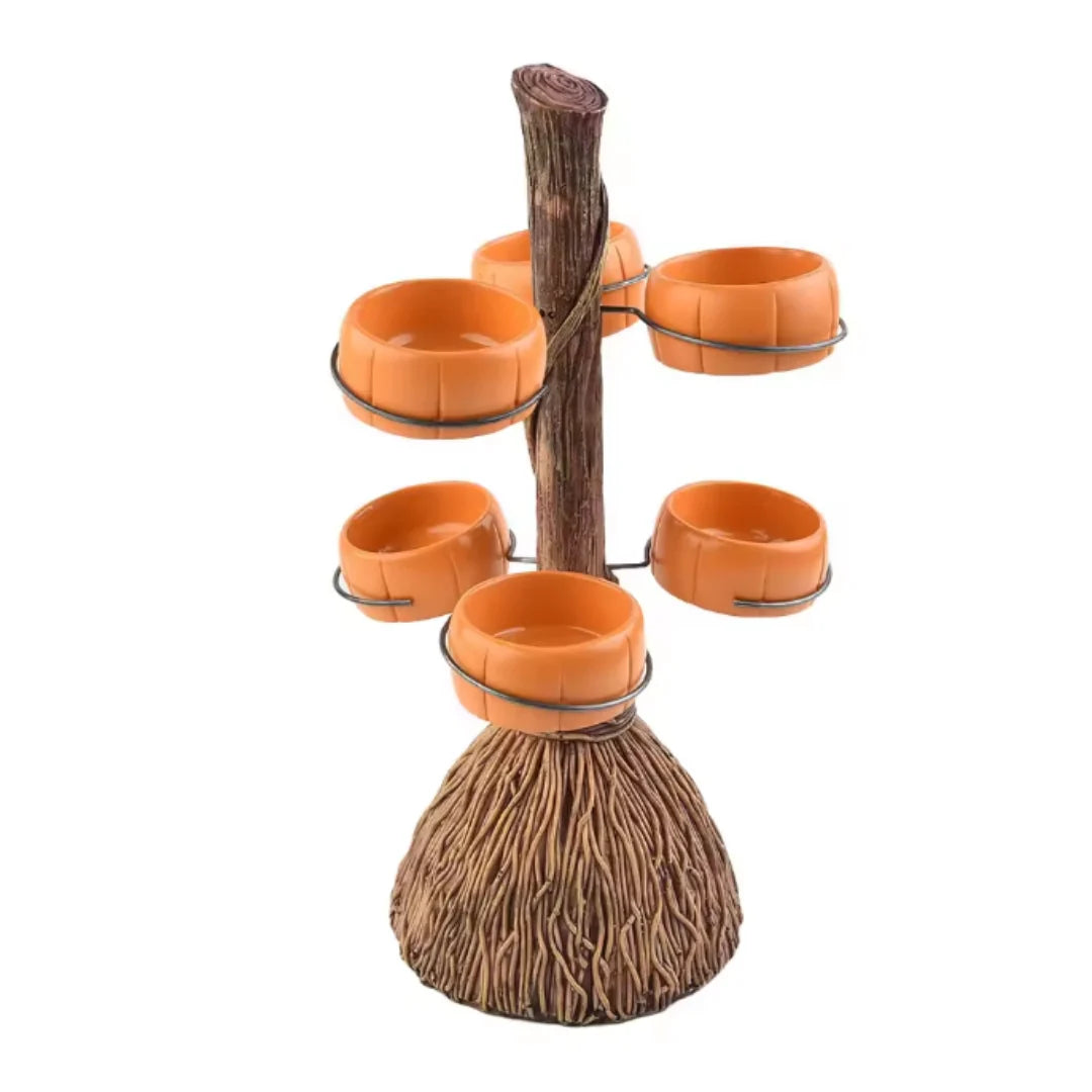 Serving Bowl Stand Pumpkin-Shaped Resin & Iron Space-Saving