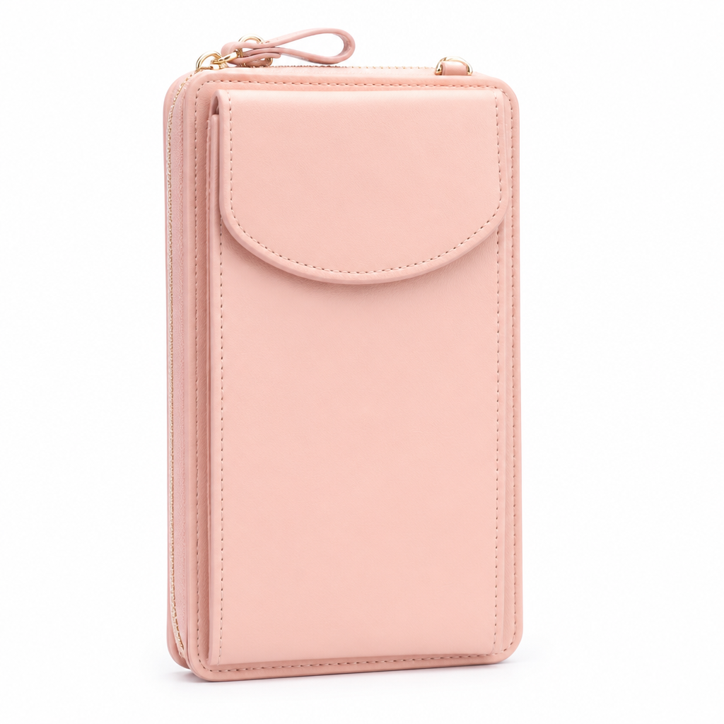 Shoulder Bag Synthetic Leather Three Zippered Compartments & Snap Closure