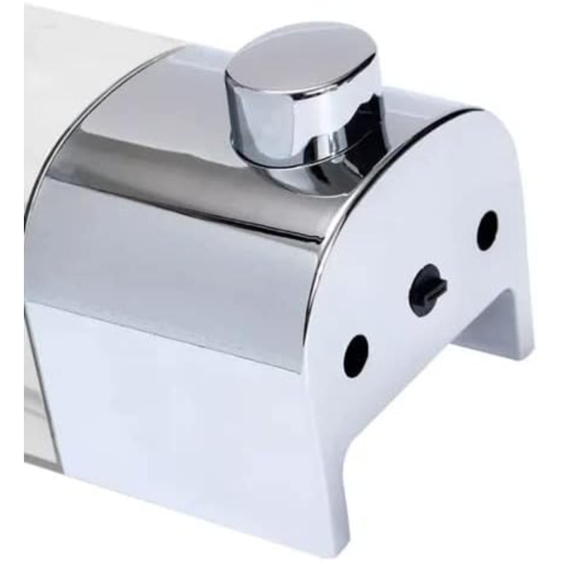 Soap Dispenser Wall-Mounted Chrome Transparent Refillable Tank