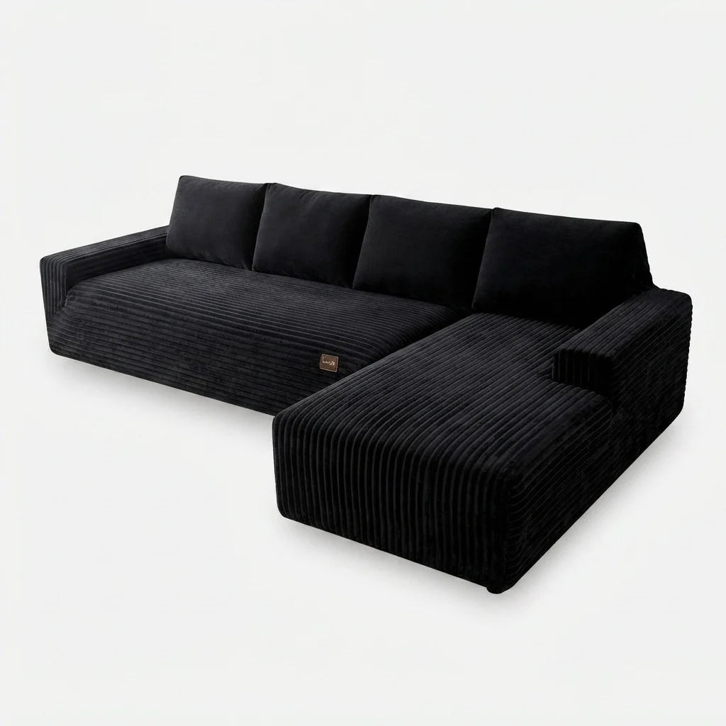 Sofa Cover Ribbed Plush Non-Slip Back & Machine Washable