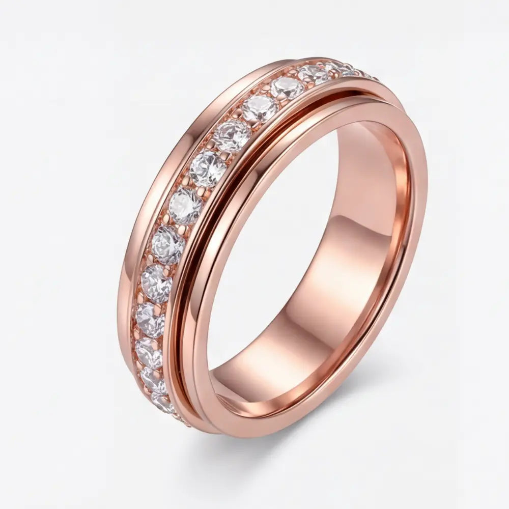 Spinner Ring Rotating Zirconia Hypoallergenic Titanium Steel