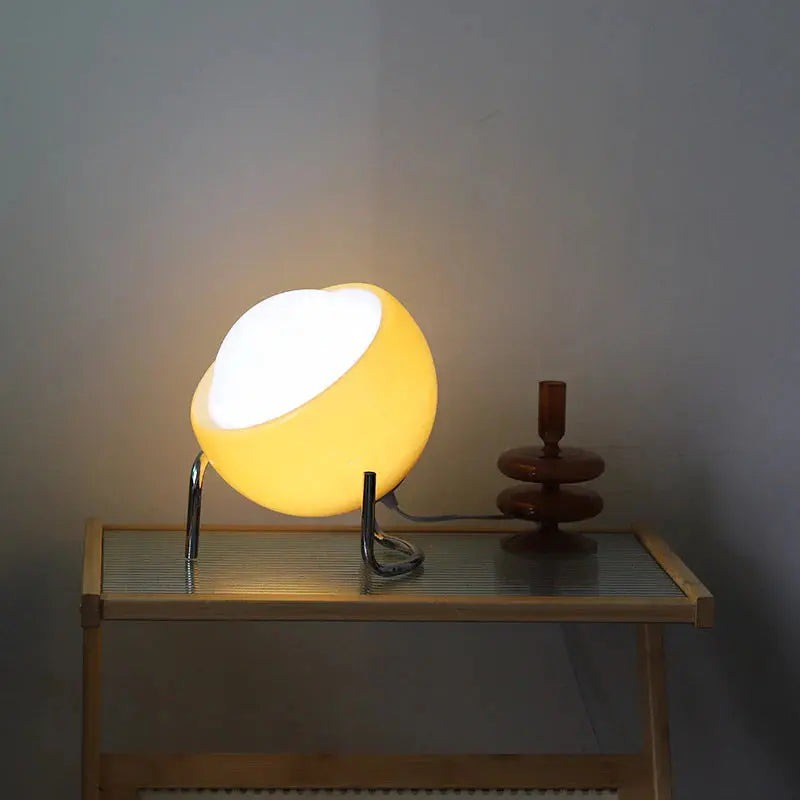 Table Lamp Frosted Glass Globe Tiltable LED Included