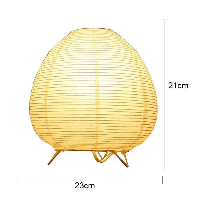 Table Lamp Rice Paper Shade Glare-Free E14 Socket