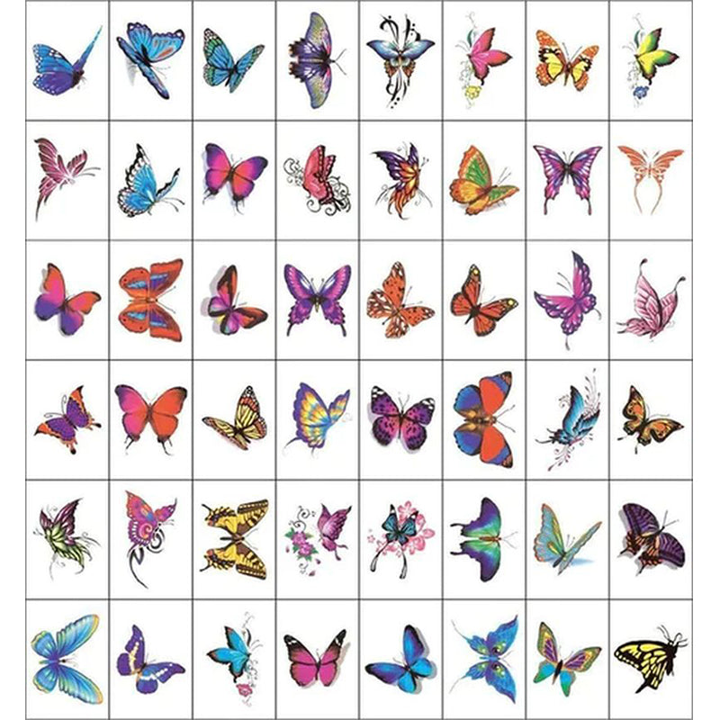 Temporary Tattoo Stickers Realistic 3D Waterproof Set of 50