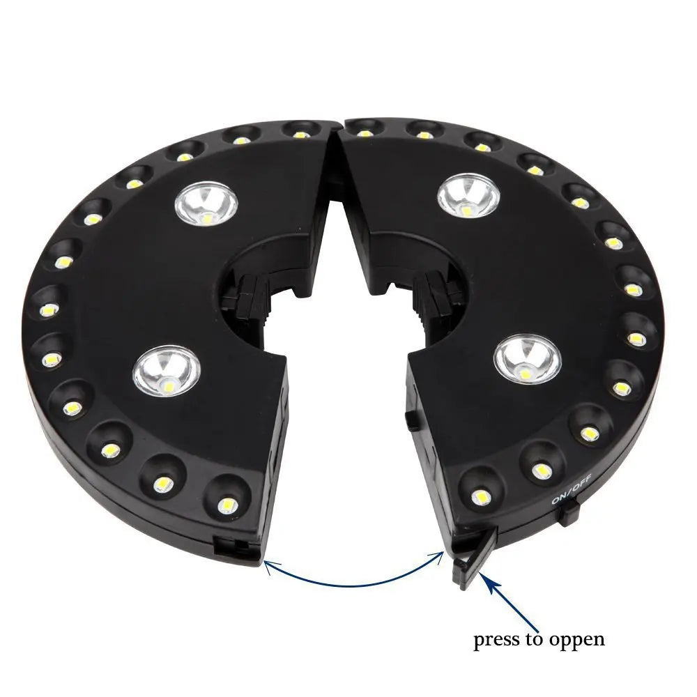Umbrella Light Clip-On LED Adjustable Brightness Weatherproof
