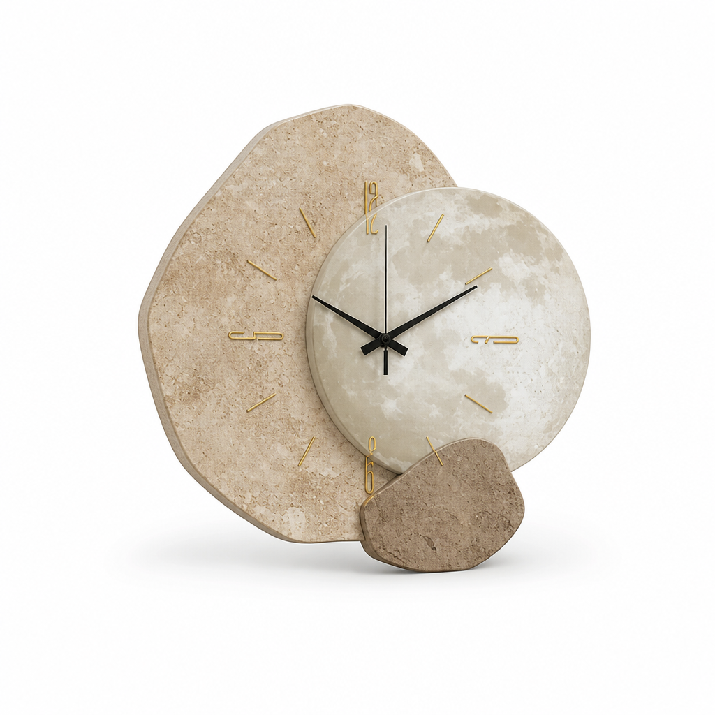 Wall Clock Irregular Natural Wood Silent Movement