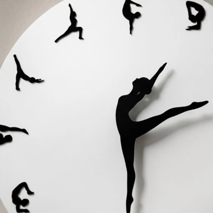 Wall Clock Yoga Pose Dial Silent Quartz Movement