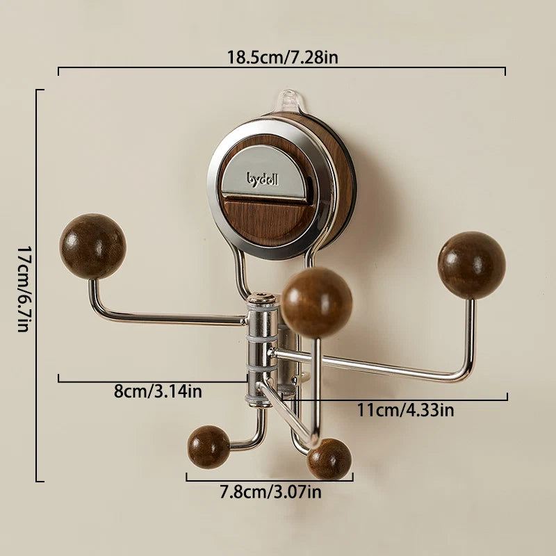 Wall Hook 360° Rotatable Suction Cup Mount Stainless Steel