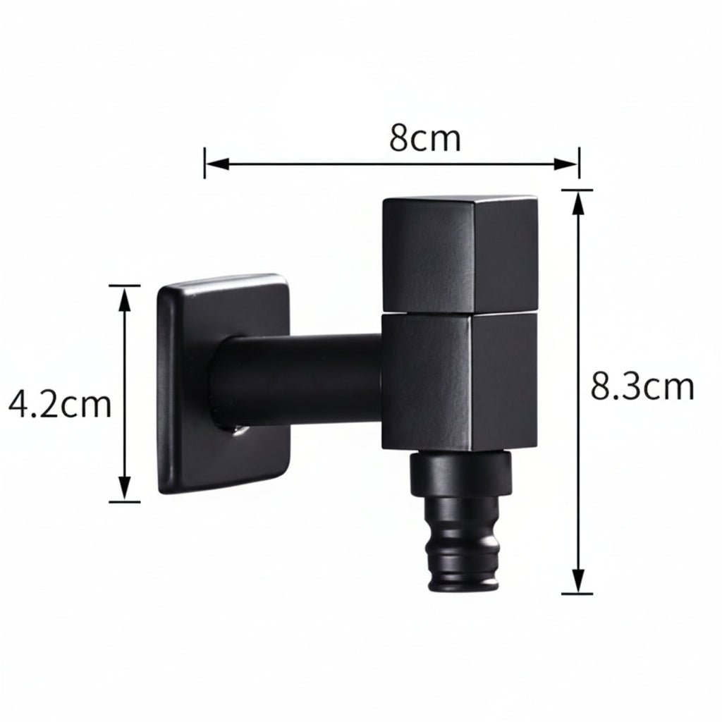 Wall-Mounted Garden Faucet Solid Brass Matte Black