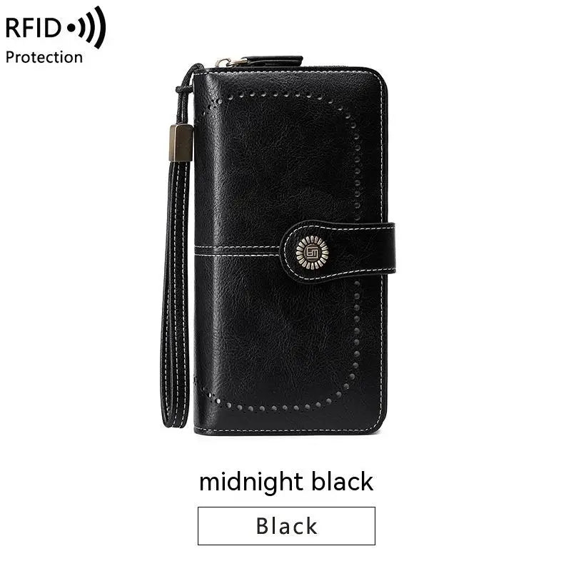Wallet RFID Blocking 24-Card Water-Repellent PU Leather