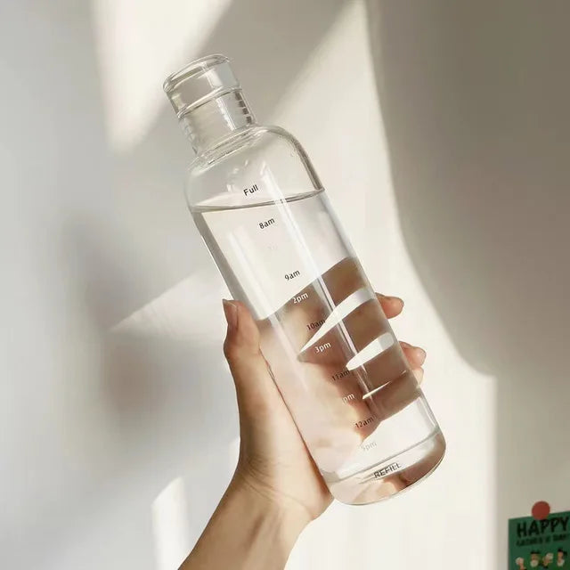 Water Bottle Time Markers Leak-Proof Cap
