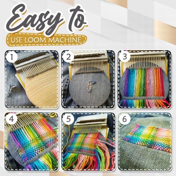 Weaving Loom Kit Stainless Steel Frame & Wood Disc