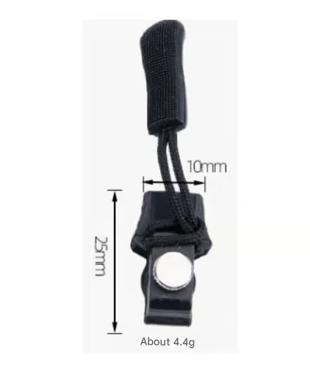 Zipper Pulls Metal Screw Nylon Loop Set of 6