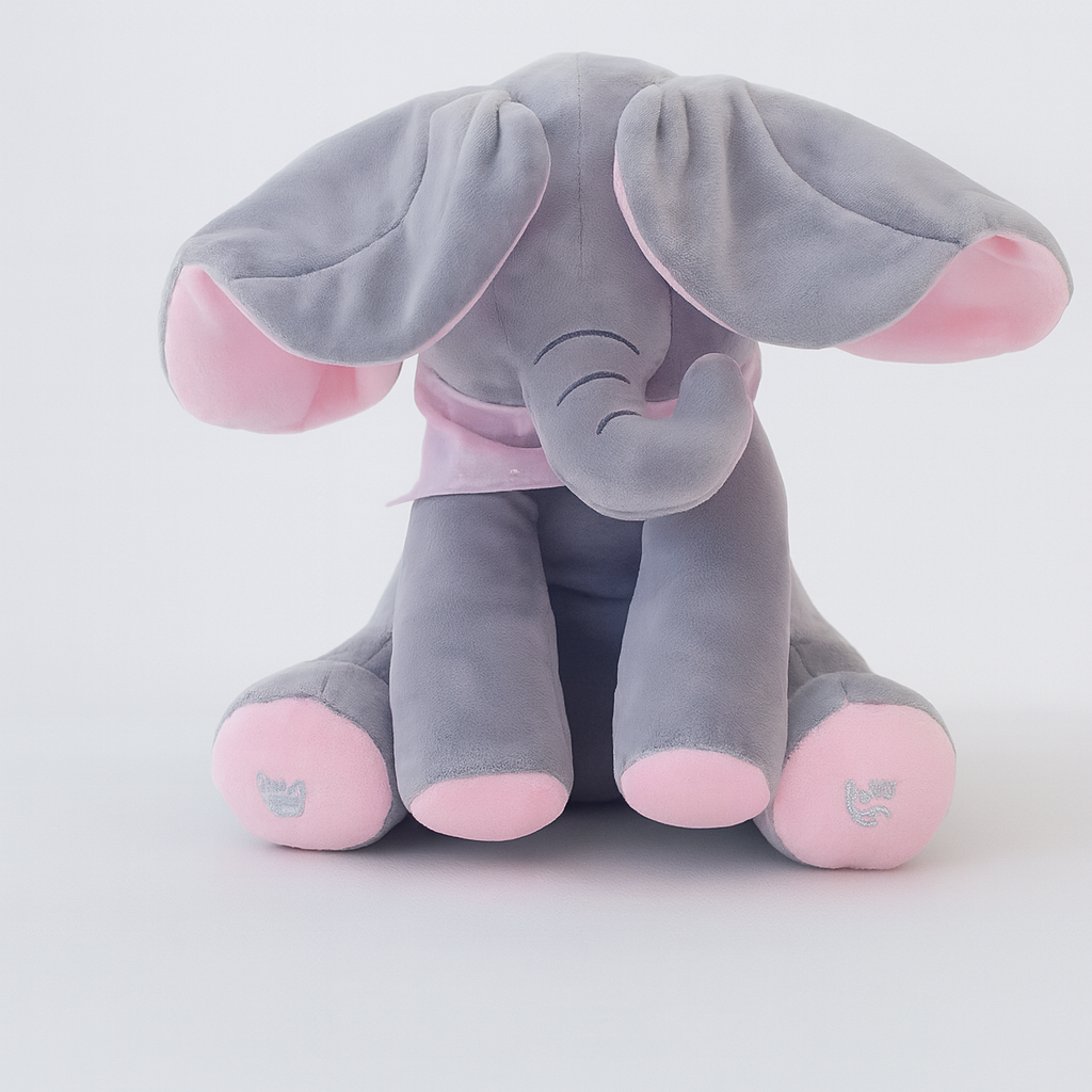 Cuddly Elephant Plush Toy with Interactive Peek-a-Boo Fun