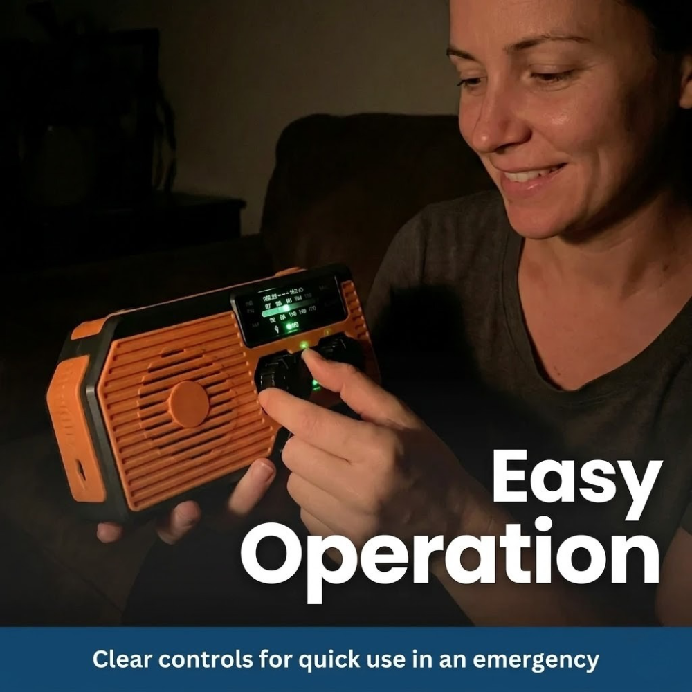 SurvivalSphere All-in-One Emergency Radio with Solar and Crank