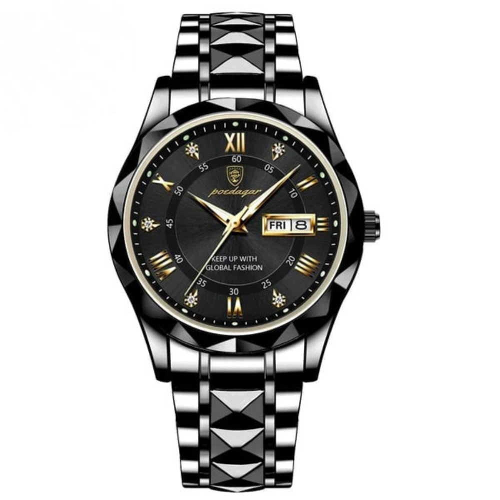 AquaElite Men's Waterproof Watch with Luminous Features