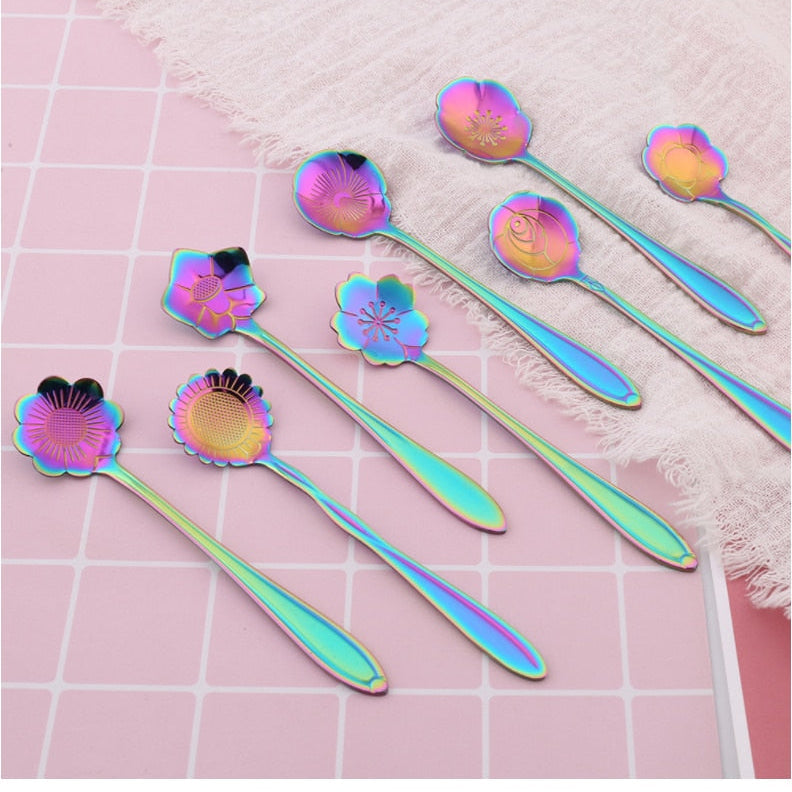 Elegant Floral Teaspoon Set – 8 Unique Pieces for Every Occasion