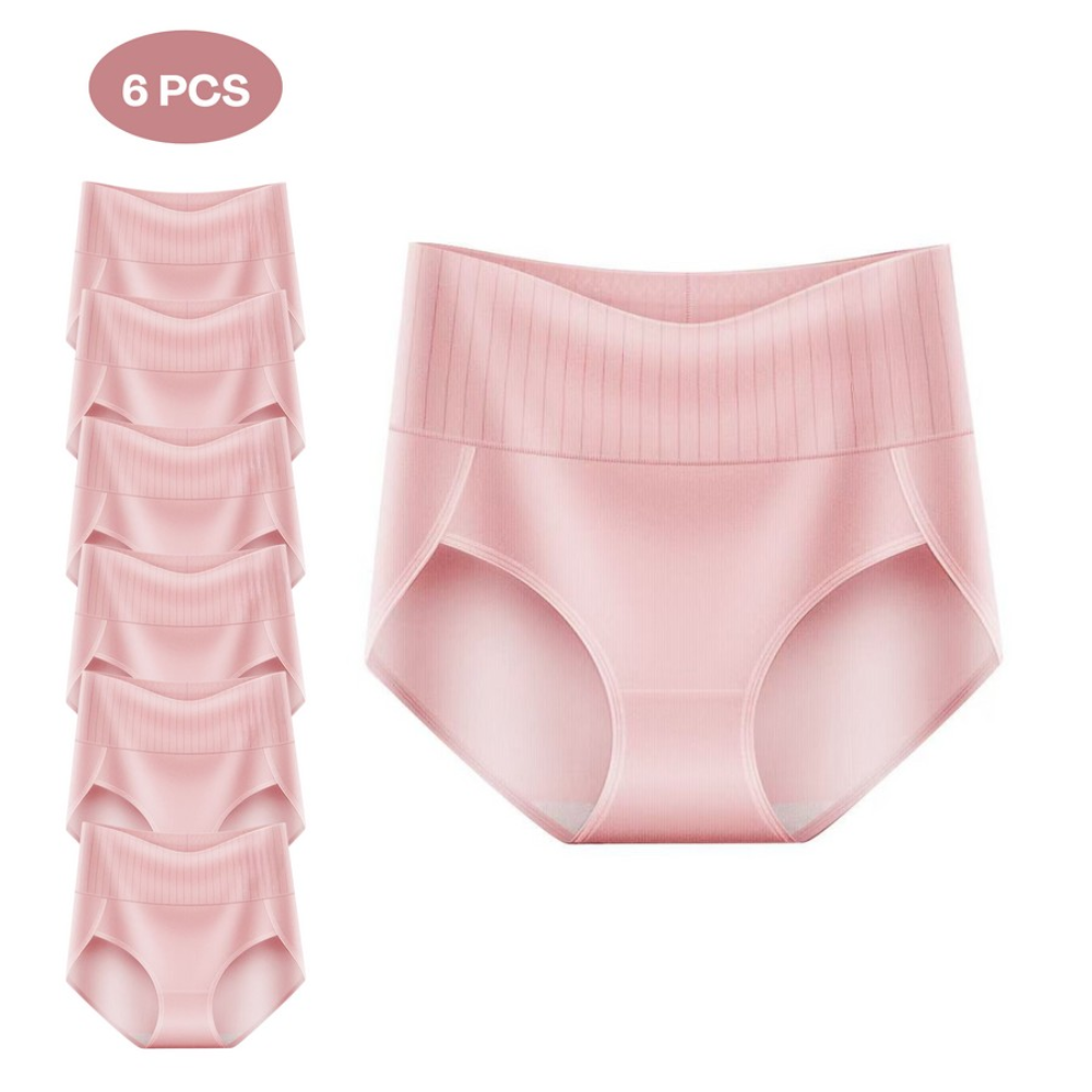 High-Waisted Comfort Shaping Panties – Set of 6 for Women