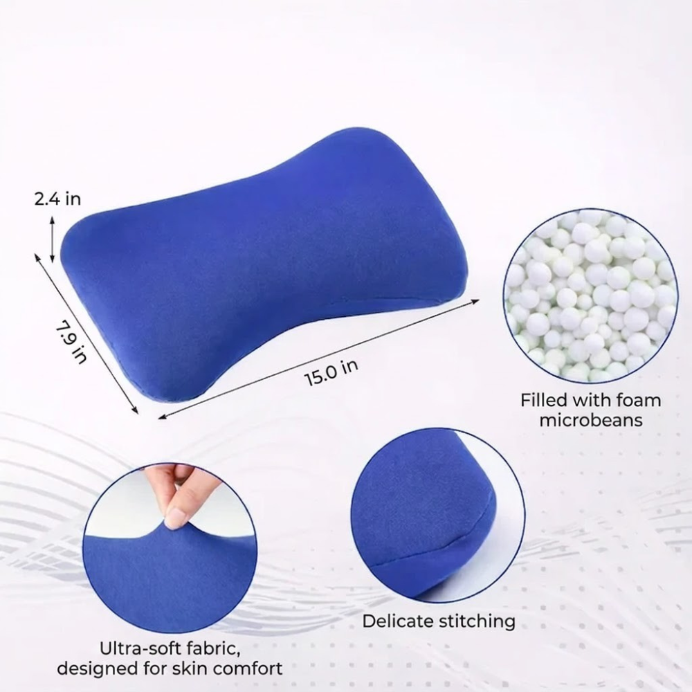 Adaptive Comfort Neck Pillow with Microbead Support