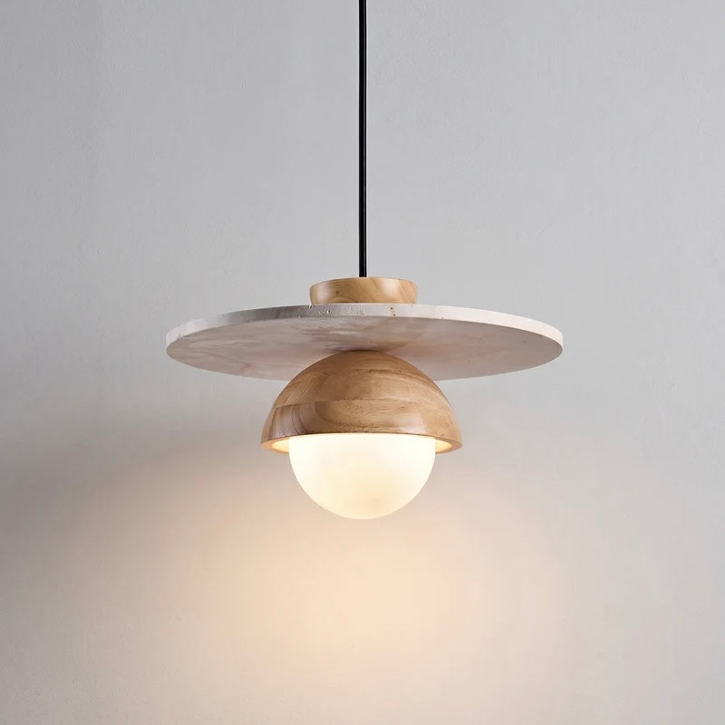 Illuminating Globe Pendant Lamp with Natural Elements