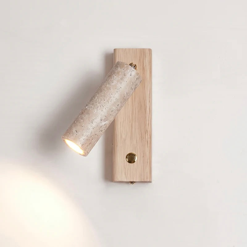 Sleek Wall Lamp with Natural Elements and LED Lighting
