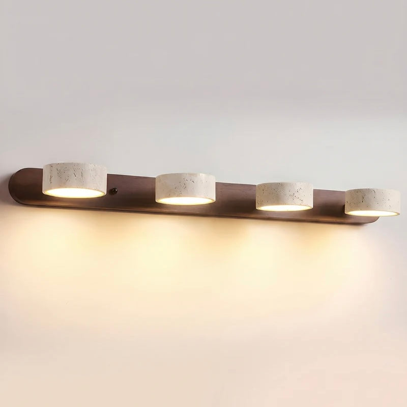 Natural Stone and Wood Wall Fixture