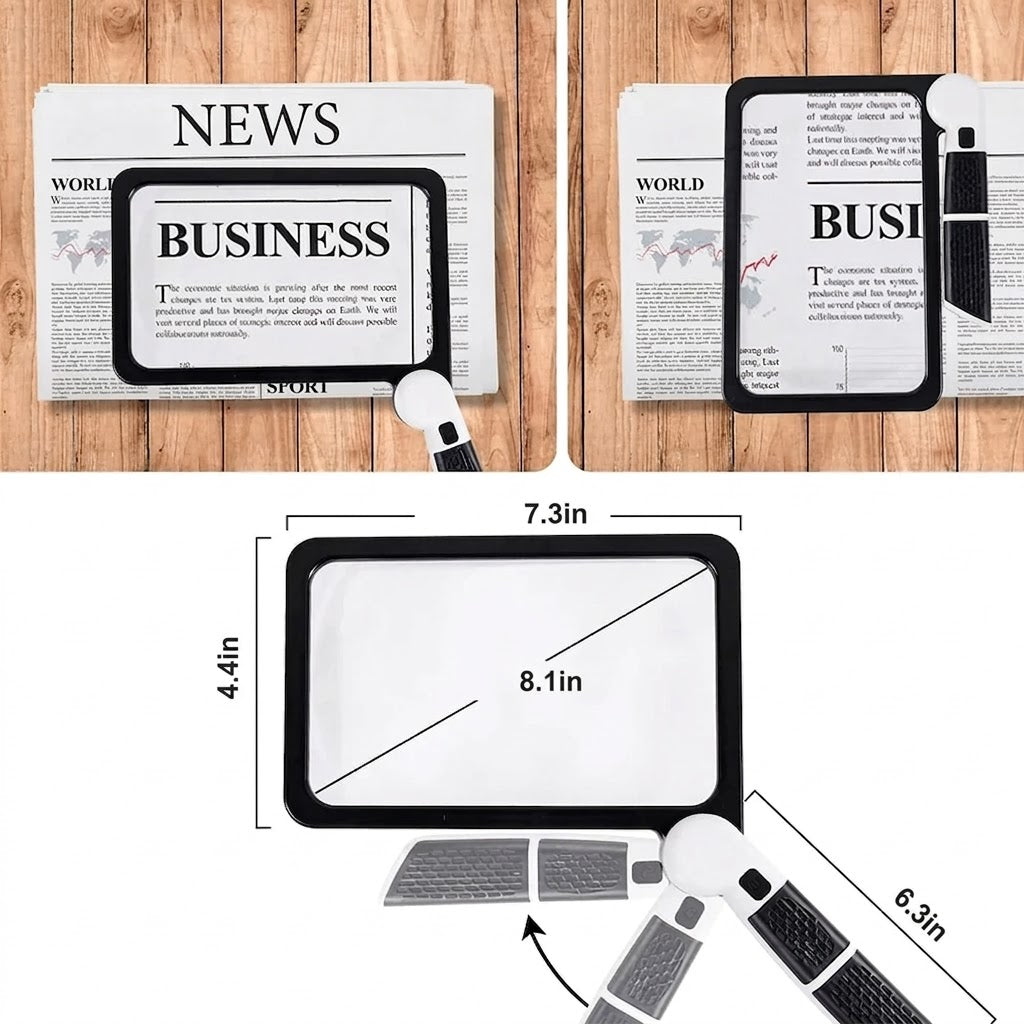 Illuminated Handheld Magnifier with 5X Zoom and Adjustable Light