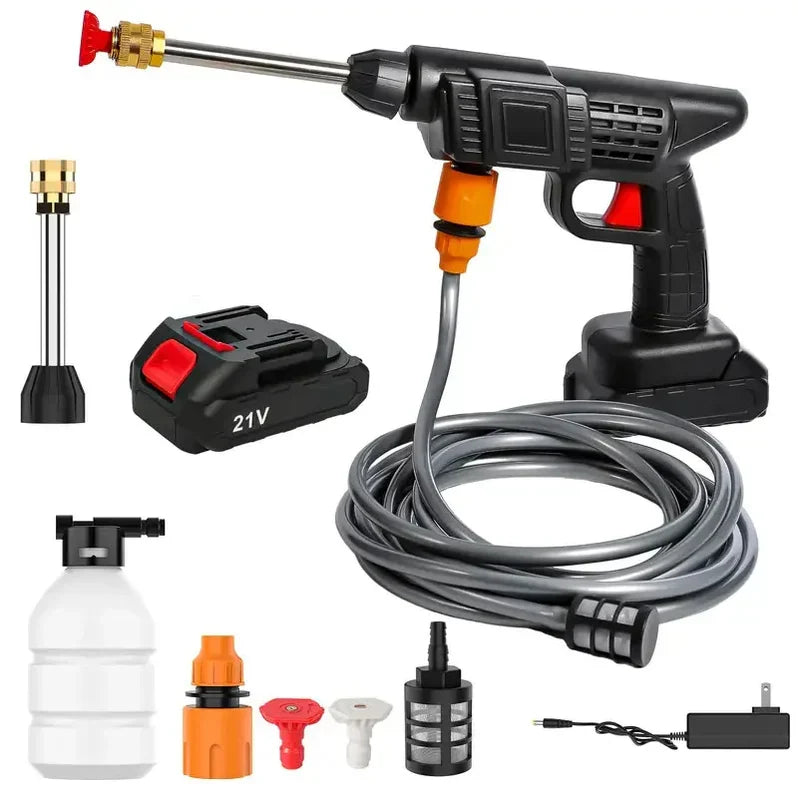 Portable Battery-Powered Pressure Washer with Customizable Spray