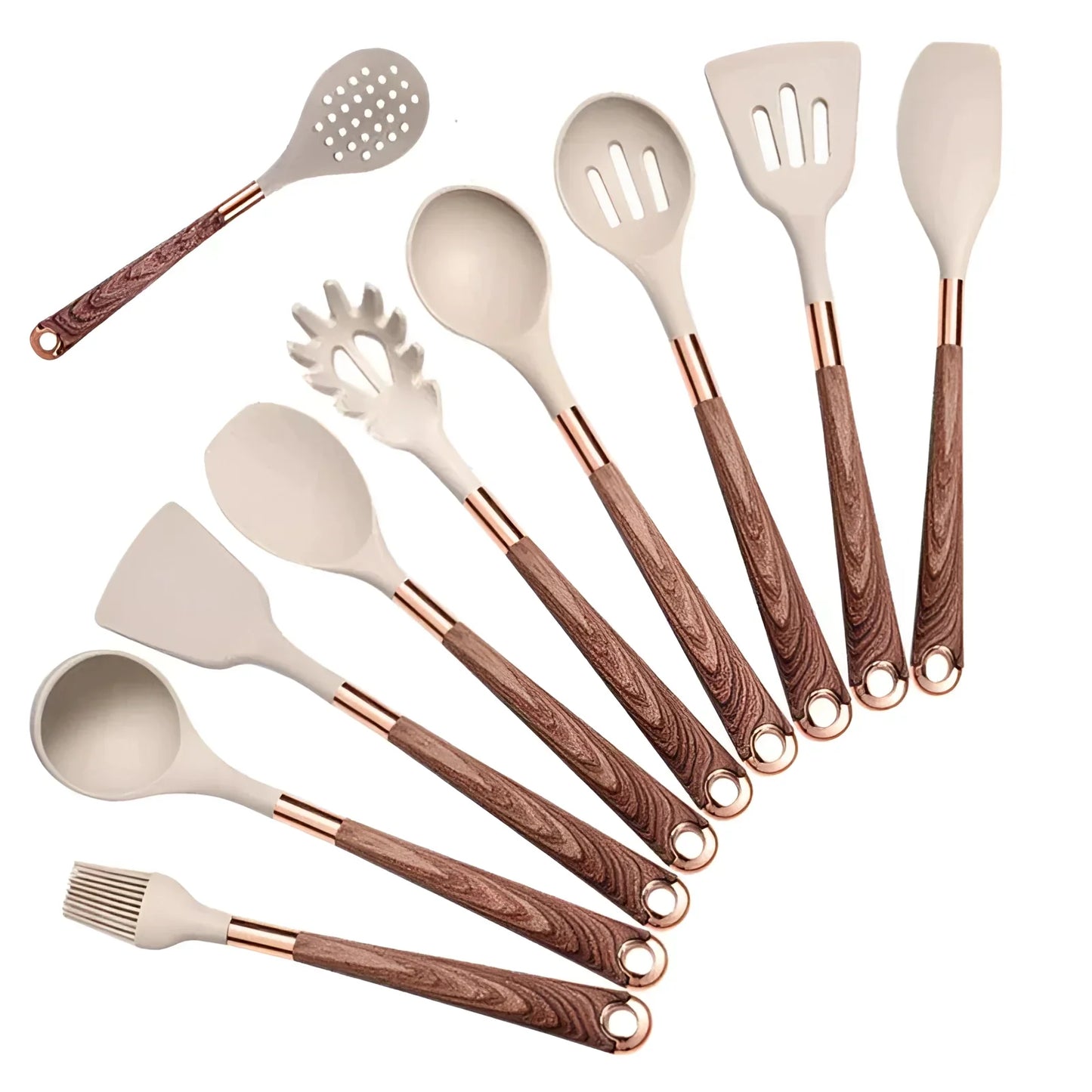 Versatile 10-Piece Silicone Cooking Utensil Collection
