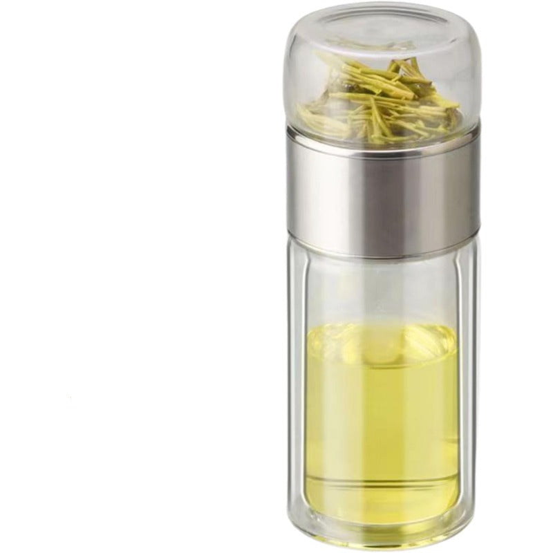 Portable Glass Tea Infuser with Adjustable Brewing Mechanism