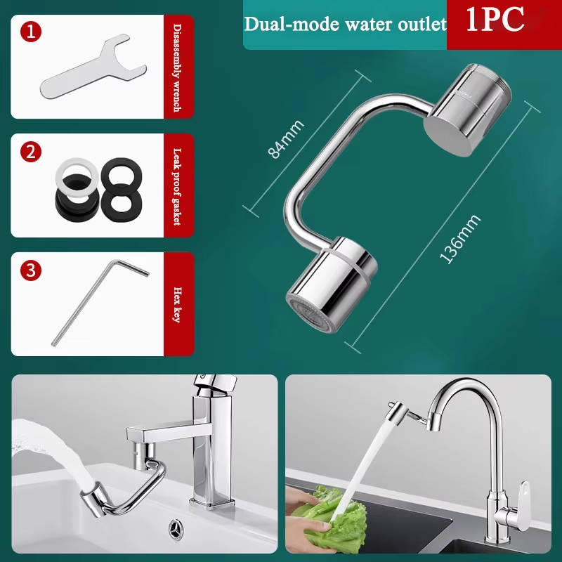 Adjustable Faucet Extender with Dual Spray Options for Easy Use