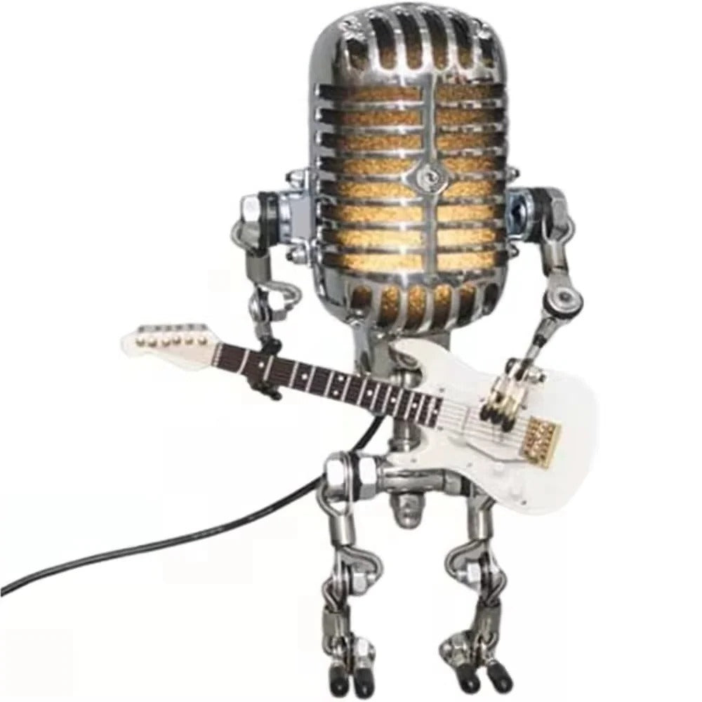 Artisan Robot Lamp with Guitar & Microphone Design