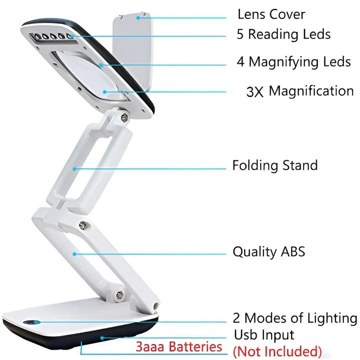 Illuminated Floor Magnifier with 3x Zoom for Effortless Reading
