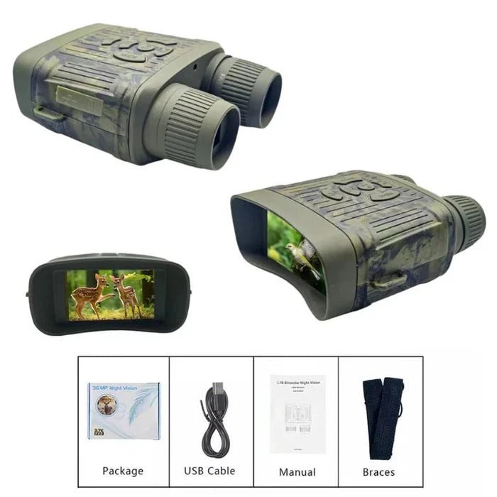 Enhanced Night Vision Binoculars with HD Display and Zoom Features