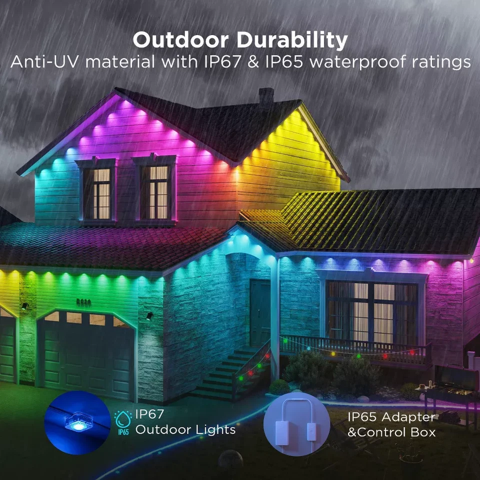 100ft Smart LED Roofline Light Strand with App Control