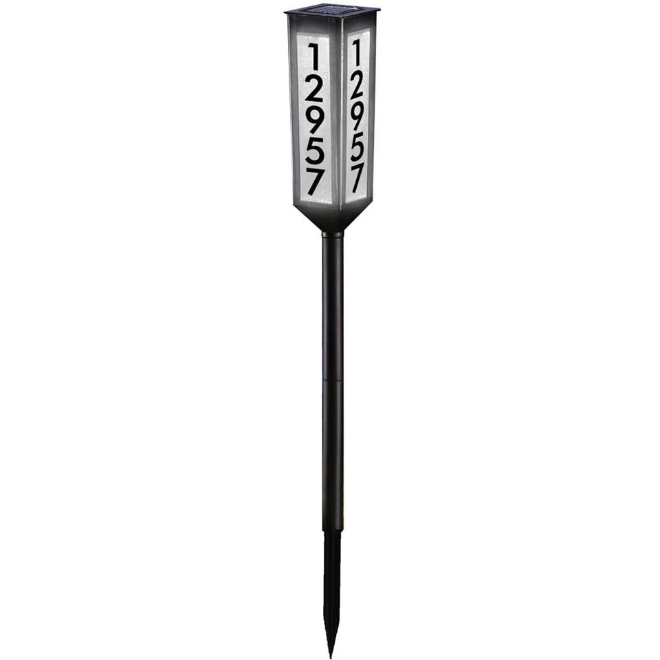 Solar-Powered Address Marker with Adjustable Height Options