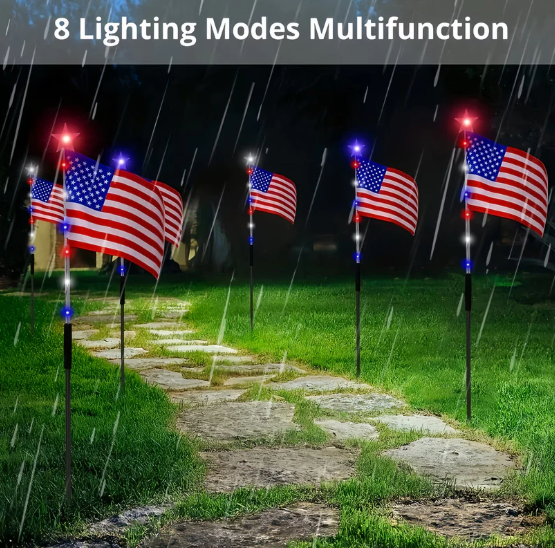 Festive Solar Garden Lights with 8 Unique Lighting Modes - 8-Pack