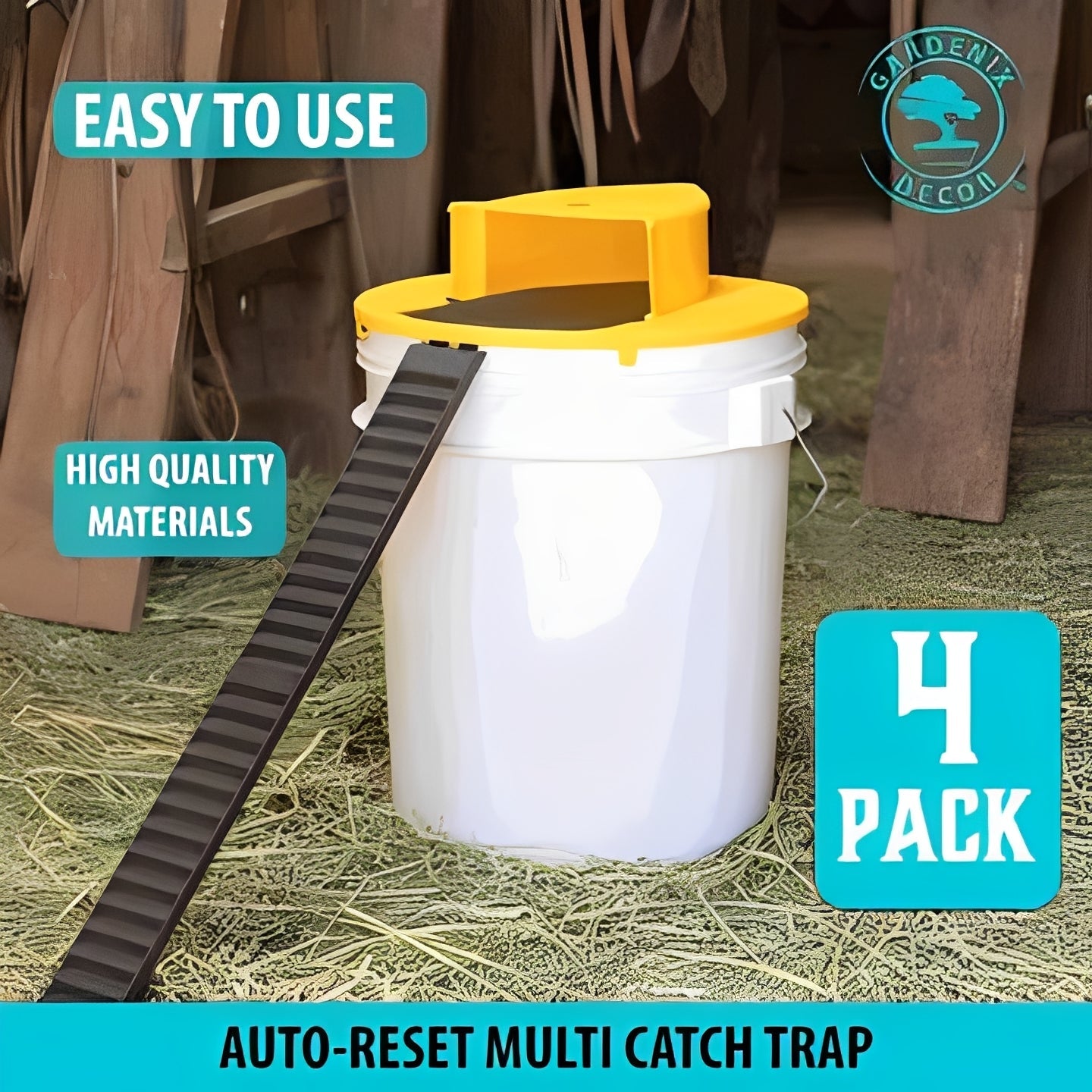 Smart Bucket Lid Rodent Catcher, Pack of 4