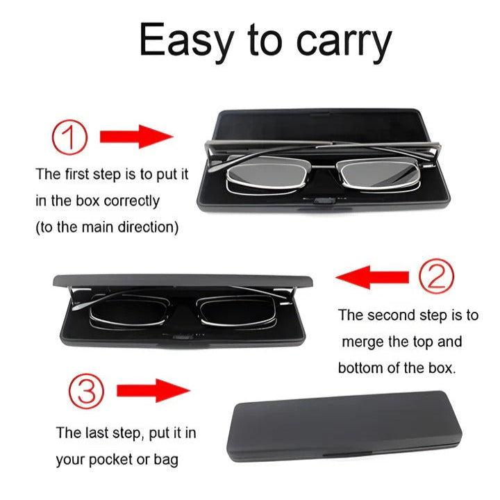 Compact Folding Glasses with Durable Stainless Steel Frame
